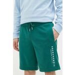 Kratke hlače Abercrombie &amp; Fitch moški, zelena barva - zelena. Kratke hlače iz kolekcije Abercrombie &amp; Fitch. Model izdelan iz prožnega materiala, ki zagotavlja udobje in svobodo gibanja. Model iz mehke in na otip prijetne tkanine.