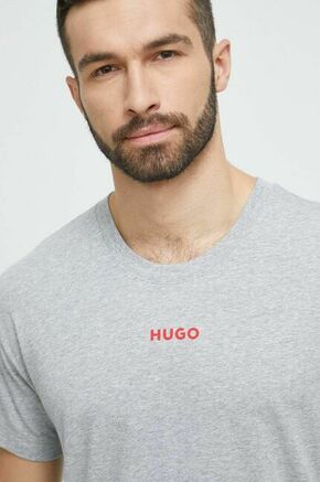 Pižama majica HUGO siva barva - siva. Pižama majica iz kolekcije HUGO. Model izdelan iz elastične pletenine. Model iz izjemno udobne tkanine z visoko vsebnostjo bombaža.