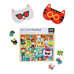 Petit Collage Puzzle knižnica 100 ks s 3D okuliarmi