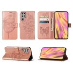 Preklopna torbica (WLGO-Butterfly) za Samsung Galaxy S23 Ultra, roza-zlata