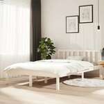 shumee Okvir za posteljo, bel, masivni les, 120 x 200 cm
