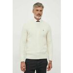 Volnen pulover Polo Ralph Lauren moški, bež barva - bež. Pulover iz kolekcije Polo Ralph Lauren. Model izdelan iz enobarvne pletenine. Visoka vsebnost volne zagotavlja zaščito pred mrazom, dodatek poliamida pa povečuje trpežnost izdelka.