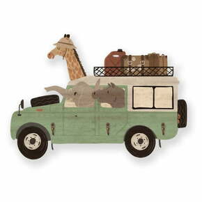 Zeleni otroški stenski obešalnik Safari Van - Little Nice Things