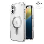 Ovitek Speck Presidio Perfect-Clear ClickLock & MagSafe - iPhone 16 Plus (prozoren / kromiran / srebrn)