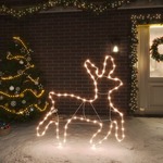 vidaXL Božična figura severni jelen z 72 toplo belimi LED lučkami