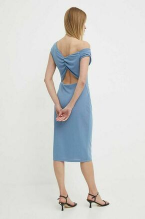 Obleka Lauren Ralph Lauren 250933454 - modra. Obleka iz kolekcije Lauren Ralph Lauren. Model izdelan iz tanke