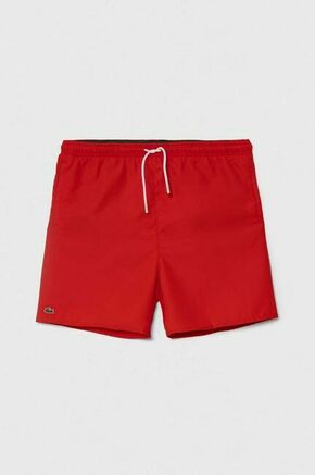 Kopalne kratke hlače Lacoste rdeča barva - rdeča. Kopalne kratke hlače iz kolekcije Lacoste. Model izdelan iz hitro sušeče se tkanine.