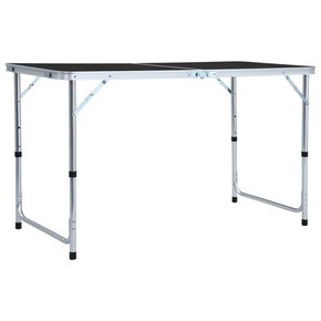 Zložljiva miza za kampiranje siva iz aluminija 120x60 cm