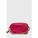Usnjena torbica Red Valentino roza barva - roza. Majhna torbica iz kolekcije Red Valentino. na zapenjanje, model izdelan iz naravnega usnja.