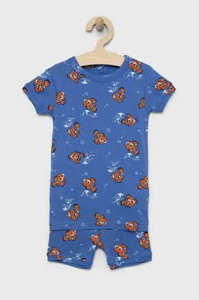 Otroška bombažna pižama GAP x Pixar - modra. Otroška pižama iz kolekcije GAP. Model izdelan iz vzorčaste