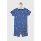 Otroška bombažna pižama GAP x Pixar - modra. Otroška pižama iz kolekcije GAP. Model izdelan iz vzorčaste, elastične pletenine. Izjemno udoben material, izdelan iz naravnih vlaken.
