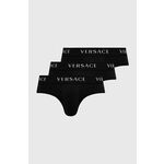 Moške spodnjice Versace moške, črna barva - črna. Spodnjice iz kolekcije Versace. Model izdelan iz gladke, elastične pletenine. V kompletu so trije pari.