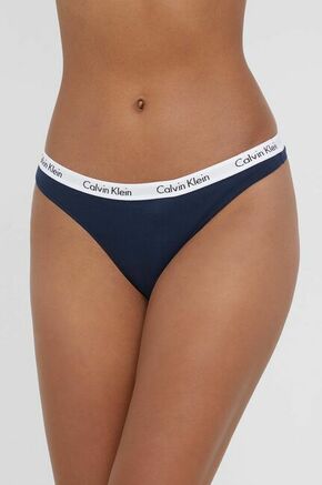 Calvin Klein Underwear tangice - mornarsko modra. Tangice iz kolekcije Calvin Klein Underwear. Model izdelan iz bombažne pletenine.