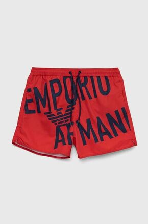 Kopalne kratke hlače Emporio Armani Underwear rdeča barva - rdeča. Kopalne kratke hlače iz kolekcije Emporio Armani Underwear. Model izdelan iz udobnega materiala. Izjemno zračen