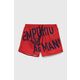 Kopalne kratke hlače Emporio Armani Underwear rdeča barva - rdeča. Kopalne kratke hlače iz kolekcije Emporio Armani Underwear. Model izdelan iz udobnega materiala. Izjemno zračen, udoben material.