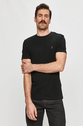 AllSaints t-shirt Tonic SS Crew - črna. Lahek T-shirt iz kolekcije AllSaints. Model izdelan iz tanke