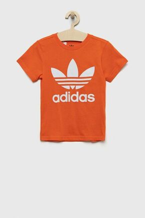 Otroški bombažen t-shirt adidas Originals oranžna barva - oranžna. Otroški Kratka majica iz kolekcije adidas Originals. Model izdelan iz tanke