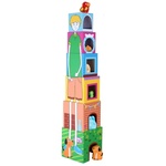 Legler Mali stolp za kocke z lesenimi živalmi