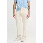 Kavbojke z mešanico lanu Calvin Klein Jeans - bež. Kavbojke iz kolekcije Calvin Klein Jeans straight kroja, z normalnim pasom. Model izdelan iz togega denima.