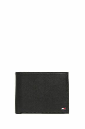 Tommy Hilfiger denarnica - črna. Srednje velika denarnica iz kolekcije Tommy Hilfiger. Model izdelan iz naravnega usnja.