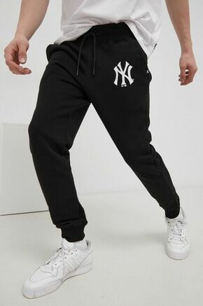 Hlače 47brand Mlb New York Yankees črna barva - črna. Hlače iz kolekcije 47brand. Model izdelan iz debele
