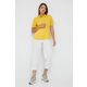 Lanene hlače United Colors of Benetton žensko, bela barva, - bela. Hlače iz kolekcije United Colors of Benetton. Model izdelan iz enobarvne tkanine.