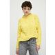 Bombažen pulover Desigual rumena barva - rumena. Pulover iz kolekcije Desigual. Model izdelan iz elastične pletenine. Model iz izjemno udobne tkanine z visoko vsebnostjo bombaža.