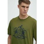 Bombažna kratka majica The North Face moška, zelena barva, NF0A87DXPIB1 - zelena. Kratka majica iz kolekcije The North Face, izdelana iz elastične pletenine. Model iz izjemno udobne bombažne tkanine.