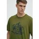 Bombažna kratka majica The North Face moška, zelena barva, NF0A87DXPIB1 - zelena. Kratka majica iz kolekcije The North Face, izdelana iz elastične pletenine. Model iz izjemno udobne bombažne tkanine.