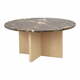 Rjava okrogla mizica iz marmorja 90x90 cm Brooksville - Rowico