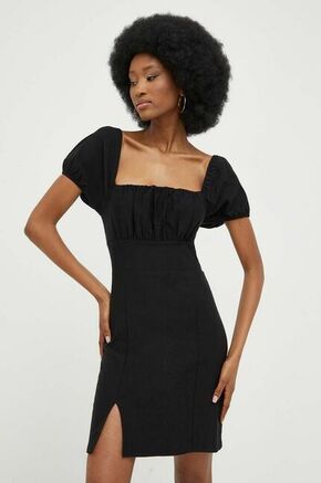 Obleka Answear Lab črna barva - črna. Obleka iz kolekcije Answear Lab. Model izdelan iz enobarvne tkanine. Kolekcija je na voljo izključno na Answear.si.