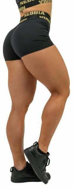 Nebbia Compression High Waist Shorts INTENSE Leg Day Black/Gold XS Fitnes hlače