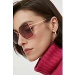 Sončna očala VOGUE ženski, roza barva - roza. Sončna očala iz kolekcije VOGUE. Model s toniranimi stekli in okvirji iz kovine. Ima filter UV 400.