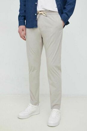 Bombažne hlače PS Paul Smith siva barva - siva. Hlače iz kolekcije PS Paul Smith. Model izdelan iz enobarvnega materiala. Izjemno udoben material