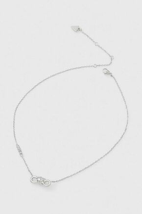 Ogrlica Guess - srebrna. Ogrlica iz kolekcije Guess. Model z okrasnim elementom izdelan iz nerjavnega jekla.