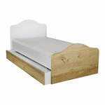 Bela/naravna postelja s prostorom za shranjevanje 90x190 cm Kanguru – Kalune Design