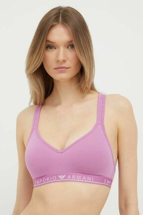 Modrček Emporio Armani Underwear roza barva - roza. Modrček push-up kroja iz kolekcije Emporio Armani Underwear. Model izdelan iz enobarvnega materiala.