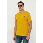 Bombažna kratka majica Gant rumena barva - rumena. Kratka majica iz kolekcije Gant, izdelana iz udobne pletenine. Model iz mehke in na otip prijetne tkanine.
