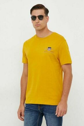 Bombažna kratka majica Gant rumena barva - rumena. Kratka majica iz kolekcije Gant