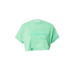 Bombažna kratka majica Calvin Klein Jeans zelena barva - zelena. Ohlapna kratka majica iz kolekcije Calvin Klein Jeans. Model izdelan iz tanke, elastične pletenine. Izjemno zračen, udoben material.