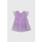 Otroška obleka Pinko Up vijolična barva - vijolična. Otroški obleka iz kolekcije Pinko Up. Model izdelan iz tilastega materiala. Izrazit model za posebne priložnosti.