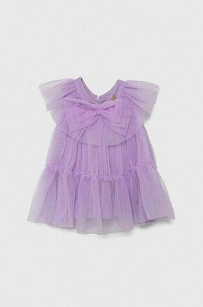 Otroška obleka Pinko Up vijolična barva - vijolična. Otroški obleka iz kolekcije Pinko Up. Model izdelan iz tilastega materiala. Izrazit model za posebne priložnosti.