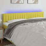 vidaXL LED posteljno vzglavje zeleno 200x5x78/88 cm blago