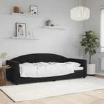vidaXL Raztegljiva postelja črna 80x200 cm žamet