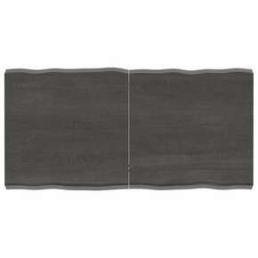 VidaXL Mizna plošča temno siva 120x60x6 cm obdelana trdna hrastovina