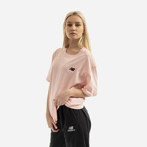 New Balance bombažna majica - roza. T-shirt iz zbirke New Balance. Model narejen iz tanka