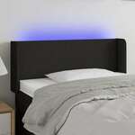 vidaXL LED posteljno vzglavje črno 93x16x78/88 cm blago