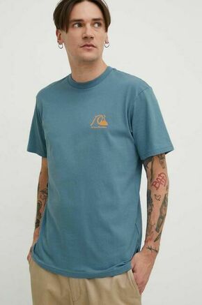Bombažna kratka majica Quiksilver moški - modra. Kratka majica iz kolekcije Quiksilver