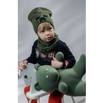 Otroška kapa Jamiks zelena barva - zelena. Otroška kapa iz kolekcije Jamiks. Model izdelan iz pletenine z okrasnimi vstavki.