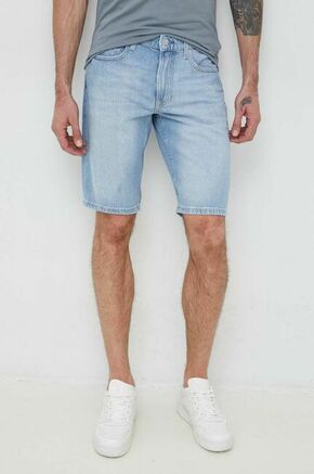 Bombažne kratke hlače Calvin Klein Jeans - modra. Kratke hlače iz kolekcije Calvin Klein Jeans. Model izdelan iz udobnega denima. Nežen material